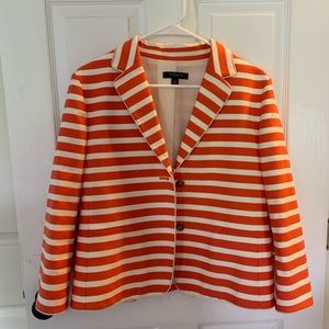 Ann Taylor Orange Stripe Fall Blazer/Suit Coat